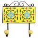Yellow Turquoise Floral Tiles Hooks